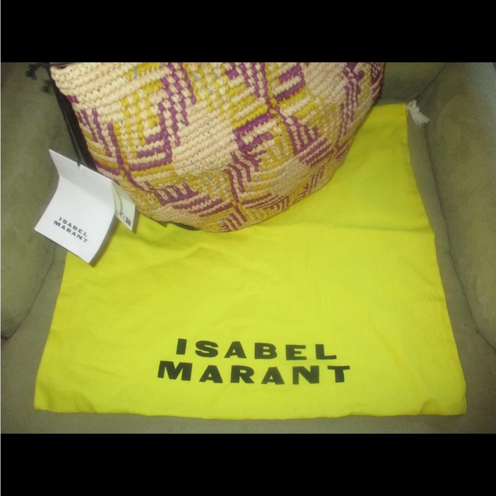 Isabel Marant Woven Shoulder Bag in Purple, Yellow & Cream - Picture 4 of 10